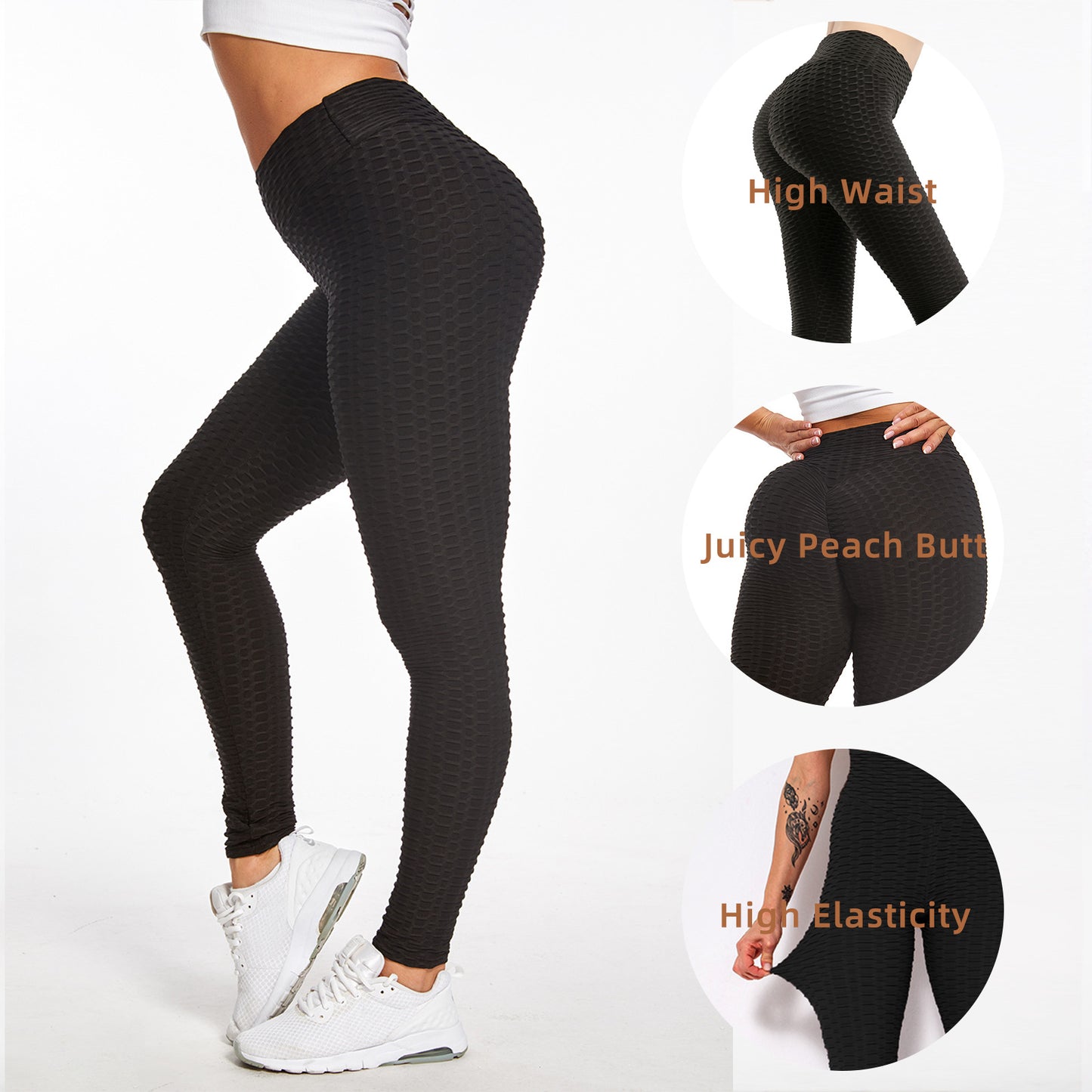 TikTok Butt-Lifting Bubble Textured Leggings – Trendy Yoga Pants for Women