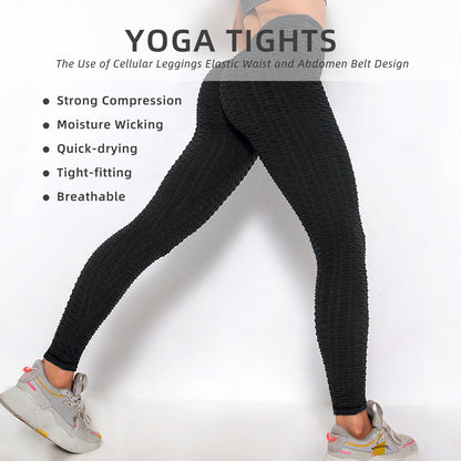 TikTok Butt-Lifting Bubble Textured Leggings – Trendy Yoga Pants for Women